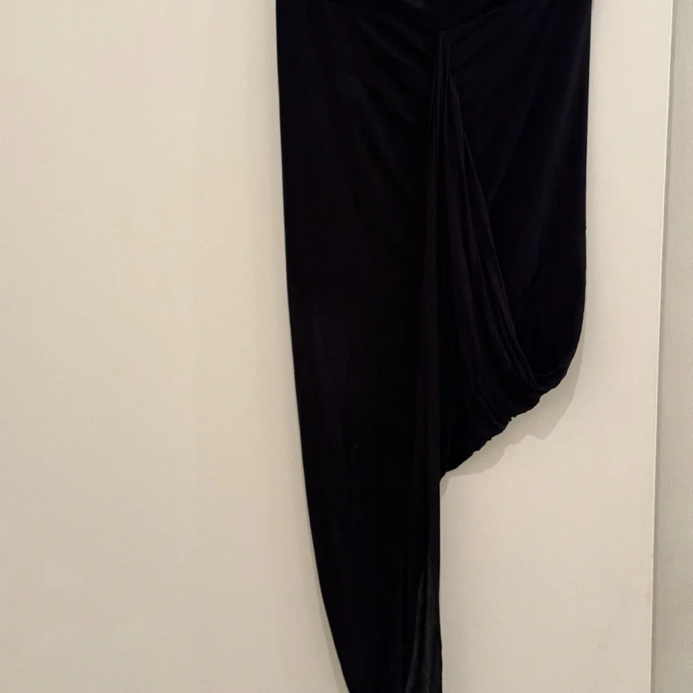 Black asymmetrical, cotton wrap skirt by Alo. Size small. Lightweight cotton